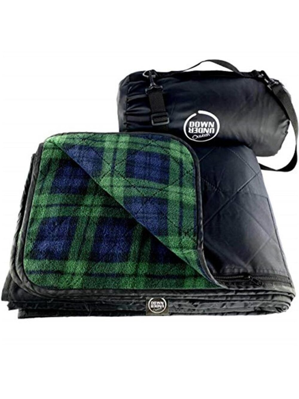 Waterproof Outdoor Blanket Fleece Picnic Camping Stadium Beach Green Check XL